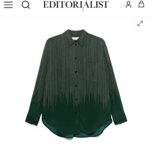 Victoria Beckham printed silk crepe de chine shirt 0 Xs